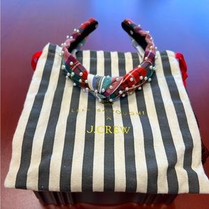 Lele Sadoughi x Crewcuts Jcrew Plaid and Pearl Headband